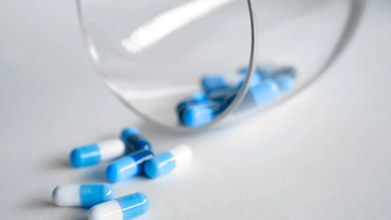 Capsules displayed as an illustration of an oral formulation.