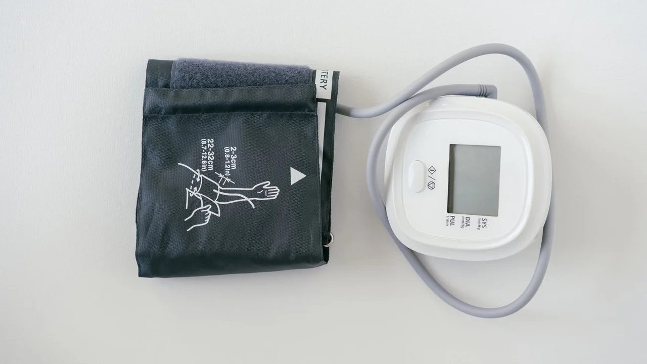A digital blood-pressure monitor and arm cuff