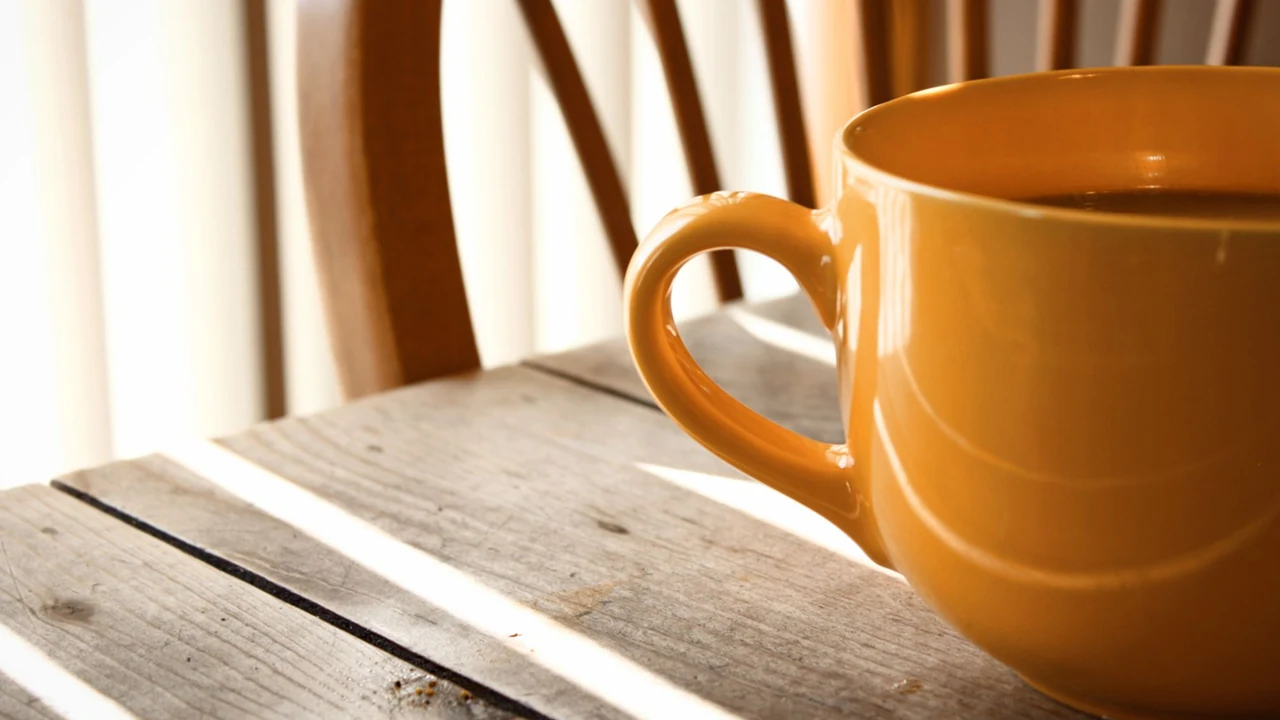 Coffee served in a yellow cup