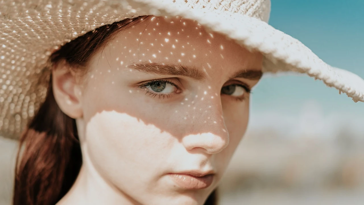 Woman wearing a sun hat outdoors
